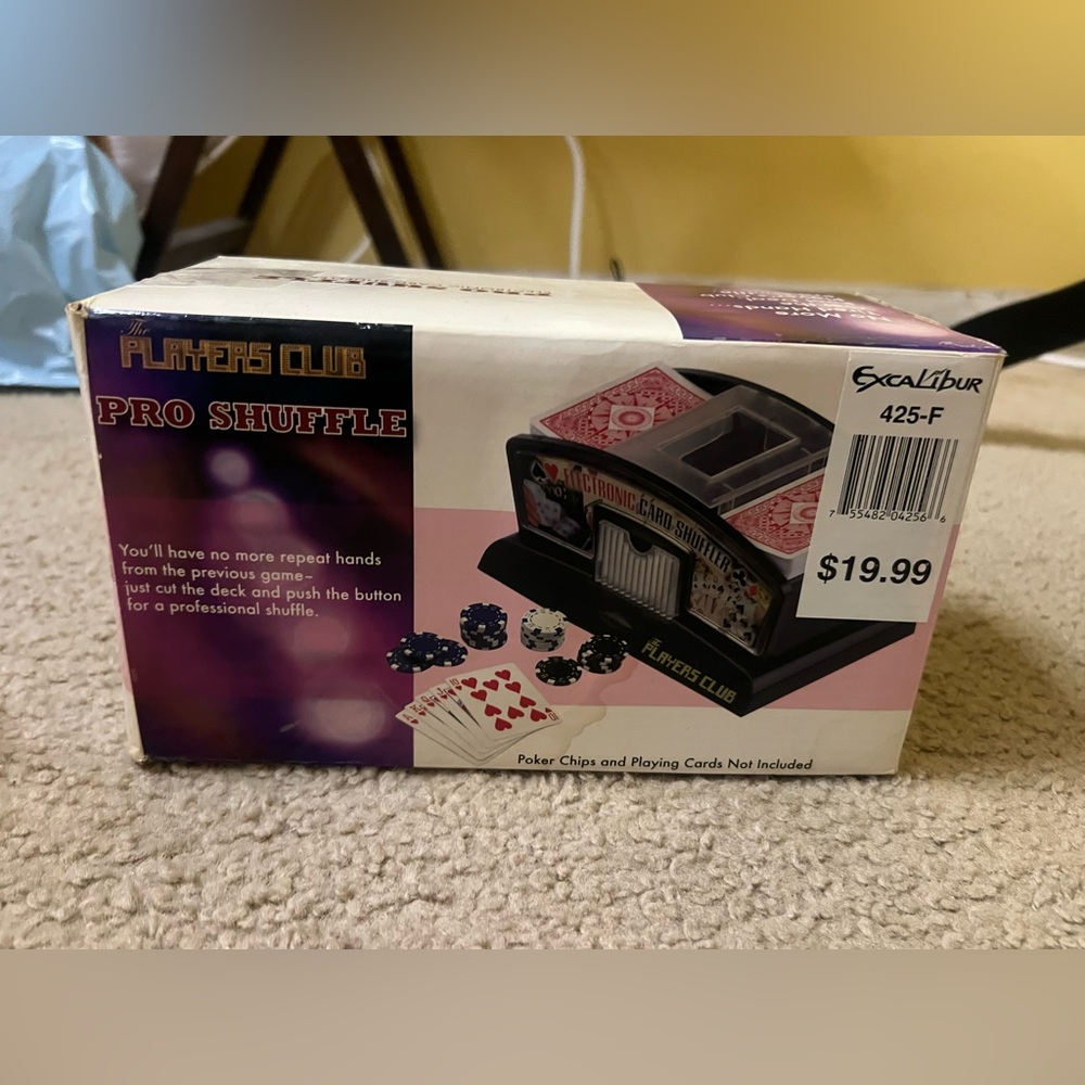 NEW Players Club Electronic Card Shuffler - Black with Pink Accents